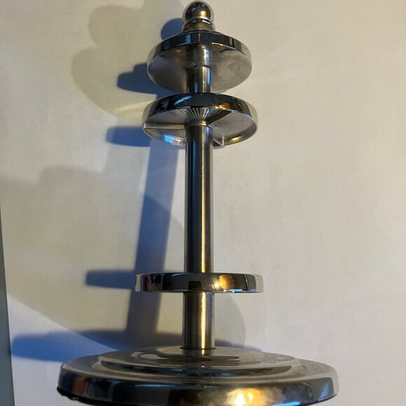 7 gypsies ATC Artist Trading Card Holder Storage Spindle Rotary Silver 6.5" RARE - Picture 3 of 4